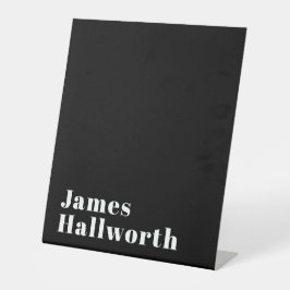 編集可能スタイリッシュレトロモダン名(または他の文字) 台座サイン