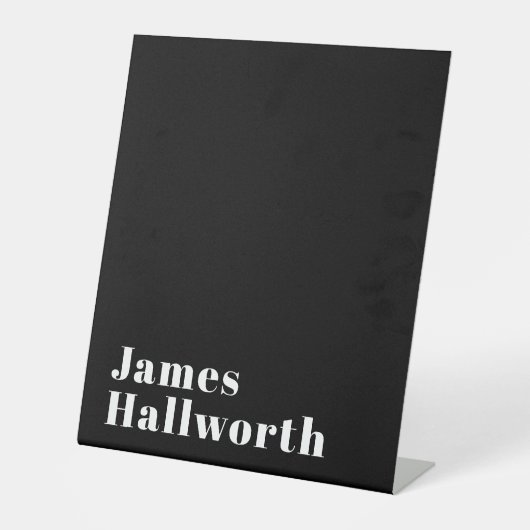 編集可能スタイリッシュレトロモダン名(または他の文字) 台座サイン (正面)