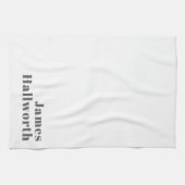 編集可能スタイリッシュレトロモダン文字 | グレイ キッチンタオル (横)