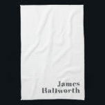 編集可能スタイリッシュレトロモダン文字 | グレイ キッチンタオル<br><div class="desc">カスタマイズスタイリッシュ可能なグレー文字、好きなように編集!</div>