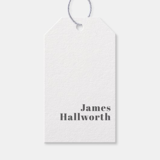 編集可能スタイリッシュレトロモダン文字 | グレイ ギフトタグ (正面)