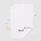 編集可能スタイリッシュレトロモダン文字 | グレイ ゴルフタオル (インサイチュ)