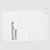 編集可能スタイリッシュレトロモダン文字 | グレイ ゴルフタオル (横)