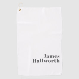 編集可能スタイリッシュレトロモダン文字 | グレイ ゴルフタオル