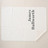 編集可能スタイリッシュレトロモダン文字 | グレイ シェルパブランケット (正面(横))