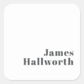 編集可能スタイリッシュレトロモダン文字 | グレイ スクエアシール (正面)