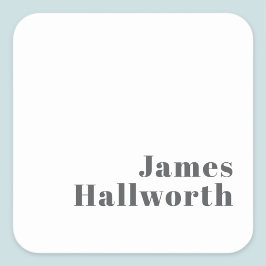 編集可能スタイリッシュレトロモダン文字 | グレイ スクエアシール