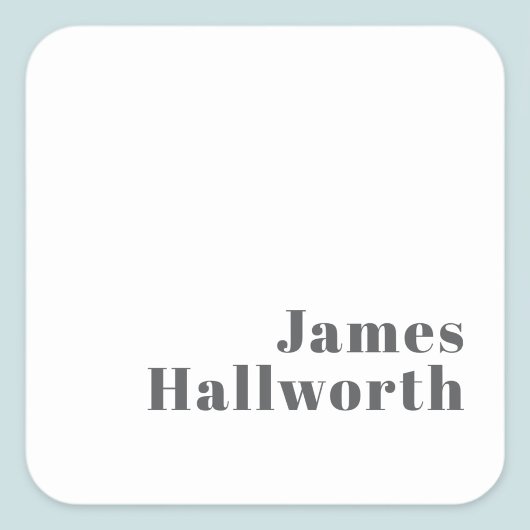 編集可能スタイリッシュレトロモダン文字 | グレイ スクエアシール