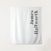 編集可能スタイリッシュレトロモダン文字 | グレイ タペストリー (正面)