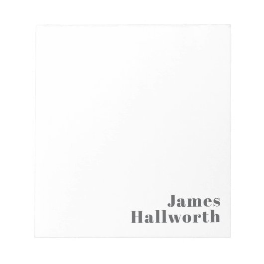 編集可能スタイリッシュレトロモダン文字 | グレイ ノートパッド (正面)