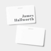 編集可能スタイリッシュレトロモダン文字 | グレイ バッジ (正面＆裏面)