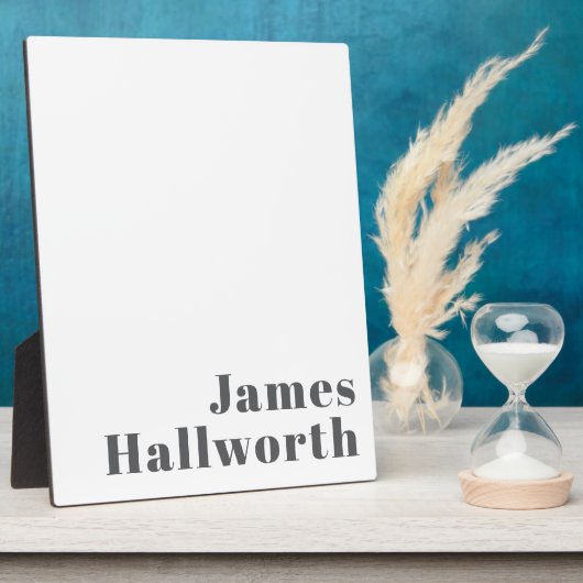 編集可能スタイリッシュレトロモダン文字 | グレイ フォトプラーク (側面)