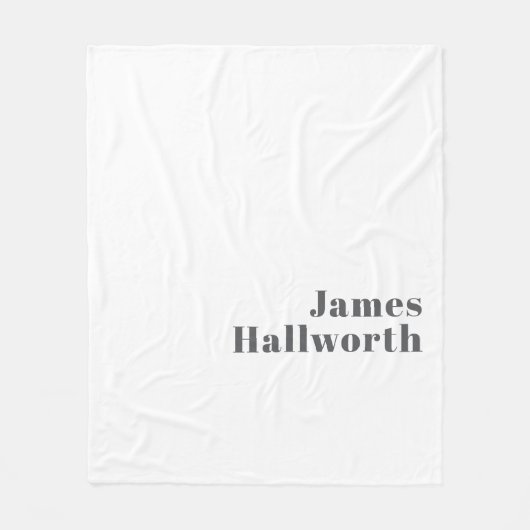 編集可能スタイリッシュレトロモダン文字 | グレイ フリースブランケット (正面)