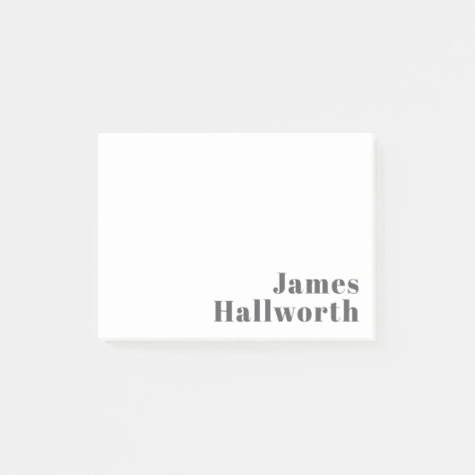 編集可能スタイリッシュレトロモダン文字 | グレイ ポストイット (正面)