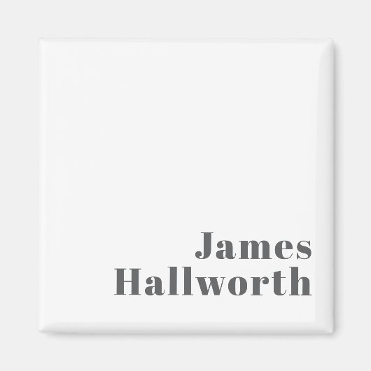 編集可能スタイリッシュレトロモダン文字 | グレイ マグネット (正面)