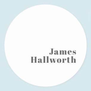 編集可能スタイリッシュレトロモダン文字   グレイ ラウンドシール