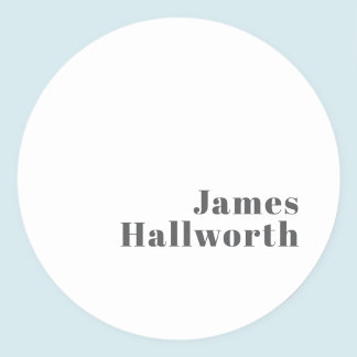 編集可能スタイリッシュレトロモダン文字 | グレイ ラウンドシール