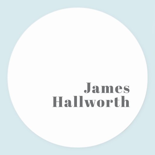 編集可能スタイリッシュレトロモダン文字 | グレイ ラウンドシール