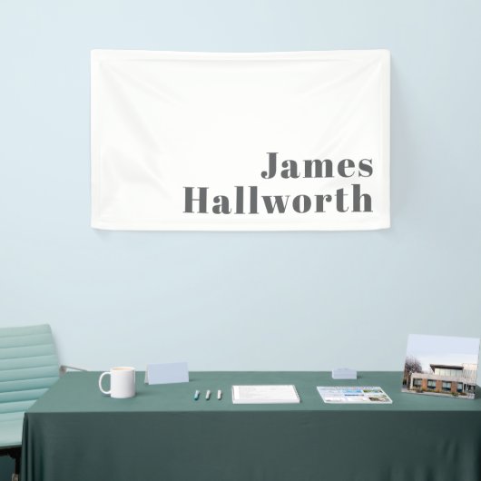 編集可能スタイリッシュレトロモダン文字 | グレイ 横断幕 (トレードショー)