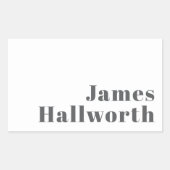 編集可能スタイリッシュレトロモダン文字 | グレイ 長方形シール (正面)