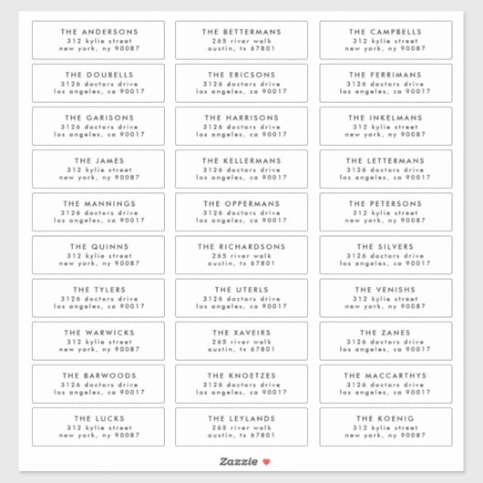 編集可能スタイリッシュ個人結婚のゲストアドレス シール (シート)