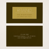 編集可能スタイリッシュ文字テンプレート | ヴィンテージ金ゴールド (正面&裏面)