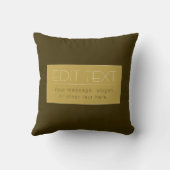 編集可能スタイリッシュ文字テンプレート | ヴィンテージ金ゴールド クッション (裏面)