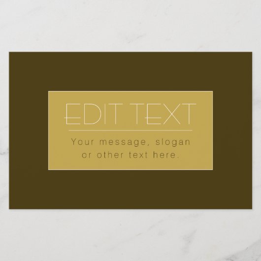 編集可能スタイリッシュ文字テンプレート | ヴィンテージ金ゴールド チラシ (正面)