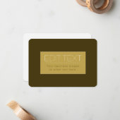 編集可能スタイリッシュ文字テンプレート | ヴィンテージ金ゴールド ノートカード (正面/裏面インサイチュ)