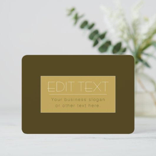編集可能スタイリッシュ文字テンプレート | ヴィンテージ金ゴールド ノートカード (スタンド正面)