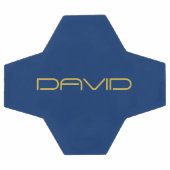 編集可能スタイリッシュ文字 | 金ゴールド&ネイビーブルー サッカーボール (フラット)