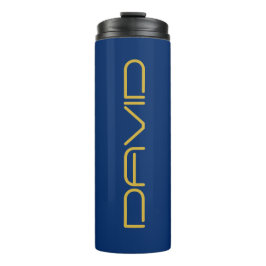 編集可能スタイリッシュ文字 | 金ゴールド&ネイビーブルー タンブラー