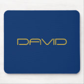 編集可能スタイリッシュ文字 | 金ゴールド&ネイビーブルー マウスパッド (正面)