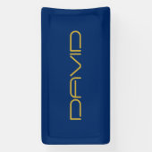 編集可能スタイリッシュ文字 | 金ゴールド&ネイビーブルー 横断幕 (縦)