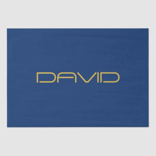 編集可能スタイリッシュ文字 | 金ゴールド&ネイビーブルー 薄葉紙 (正面)