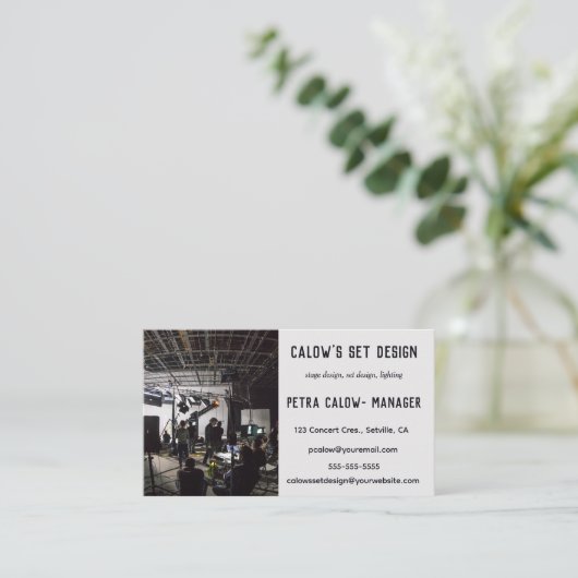 編集可能ステージと設定デザイン 名刺 (スタンド正面)