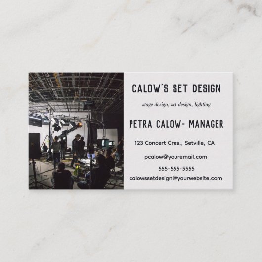 編集可能ステージと設定デザイン 名刺 (正面)