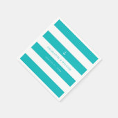 編集可能ストライプいかりカラー航海の結婚の スタンダードカクテルナプキン (角)