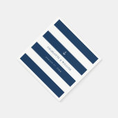 編集可能ストライプいかりカラー航海の結婚の スタンダードカクテルナプキン (角)