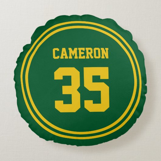 編集可能ストライプな色と背景色スポーティ ラウンドクッション (正面)