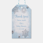 編集可能スノーフレークサンキューラベル男の赤ちゃん ギフトタグ (正面)