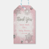 編集可能スノーフレーク感謝ラベルベビーガール ギフトタグ (正面)