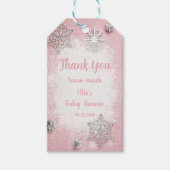 編集可能スノーフレーク感謝ラベルベビーガール ギフトタグ (正面)