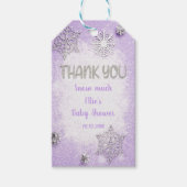 編集可能スノーフレーク感謝ラベルベビーガール ギフトタグ (正面)