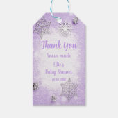 編集可能スノーフレーク感謝ラベルベビーガール ギフトタグ (正面)