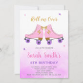 編集可能スパークリローラースケートパーティー招待状 招待状 (正面)