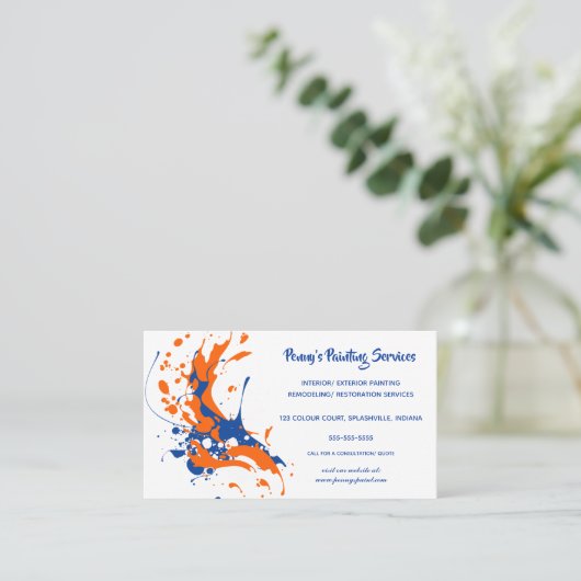 編集可能スプラッシュ絵を描: 名刺 (スタンド正面)