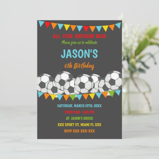 編集可能スポーツパーティー招待状 子供へ 招待状 (スタンド正面)