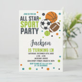 編集可能スポーツ誕生日招待状 招待状 (スタンド正面)