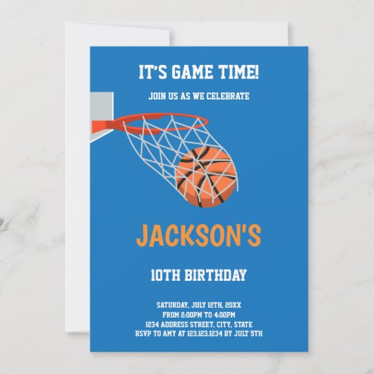 編集可能スラムダンクスポーツパーティー招待状 招待状 (正面)